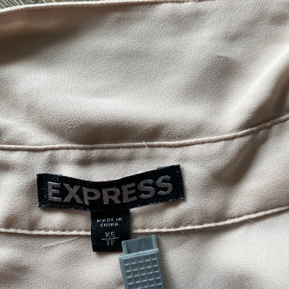 Express Embroidered And Netted Size Xs Neutral Bl… - image 4